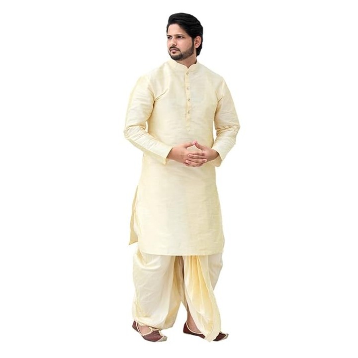 Men's Silk Dhoti Kurta Set Party