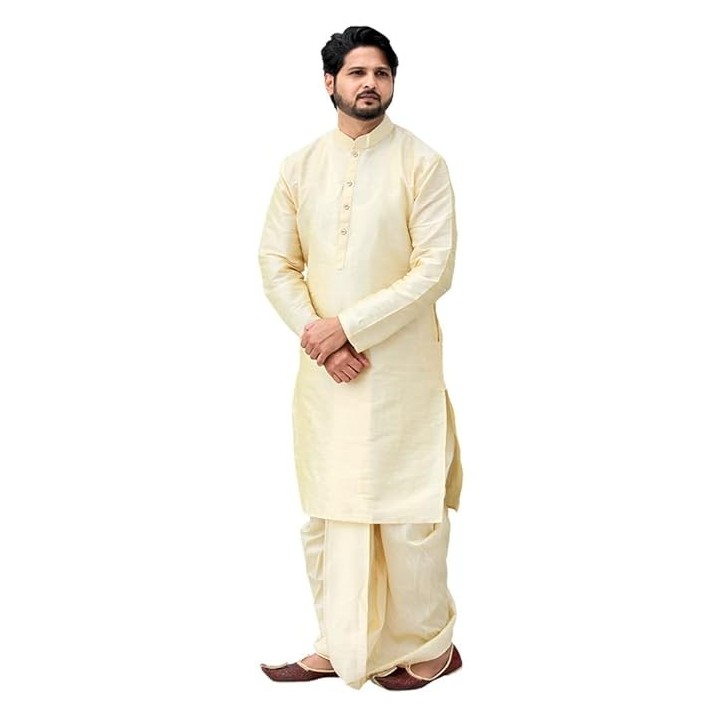 Men's Silk Dhoti Kurta Set Party