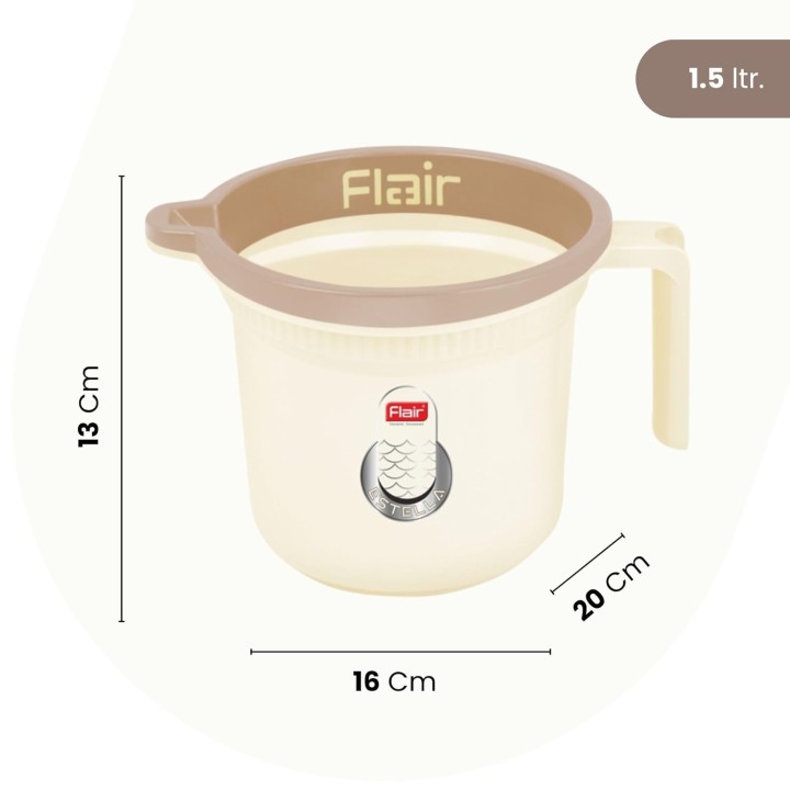 Flair Estella Plastic Bath Mug – Durable, Lightweight & Stylish – Ideal for Daily Use in Bathroom & Kitchen