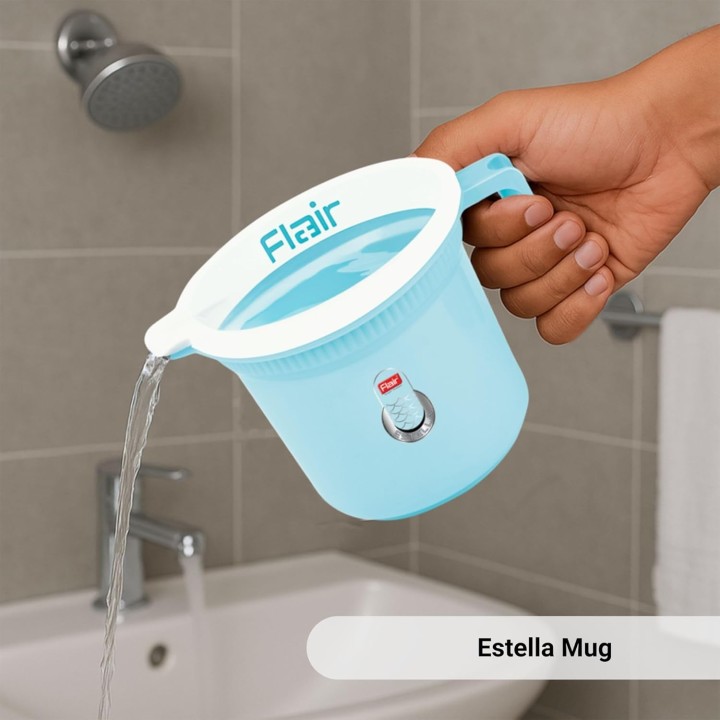 Flair Estella Plastic Bath Mug – Durable, Lightweight & Stylish – Ideal for Daily Use in Bathroom & Kitchen