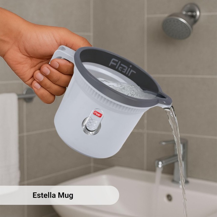 Flair Estella Plastic Bath Mug – Durable, Lightweight & Stylish – Ideal for Daily Use in Bathroom & Kitchen