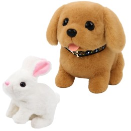Interactive Hopping Walking Plush Toy Set