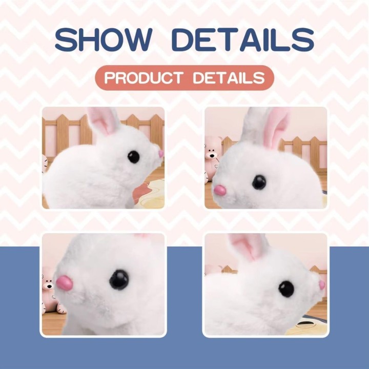 Interactive Hopping Walking Plush Toy Set