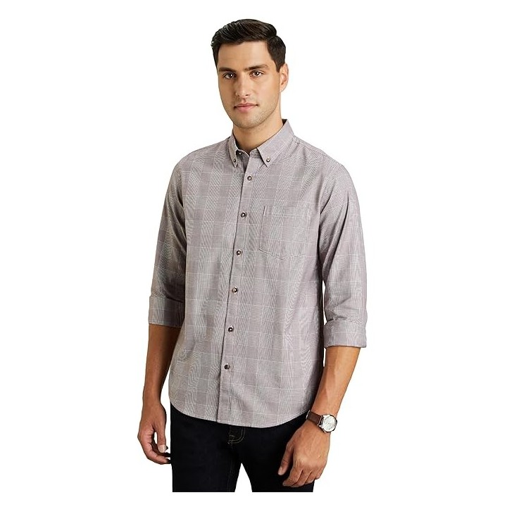 Symbol Premium Men's Stylish Checkered Casual Shirt - Regular Fit | Full Sleeve | Pure Cotton