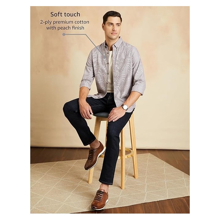 Symbol Premium Men's Stylish Checkered Casual Shirt - Regular Fit | Full Sleeve | Pure Cotton