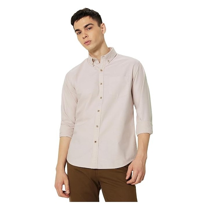 Symbol Premium Men Stylish Solid All Day Fresh Buttondown Casual Shirt - Regular Fit | Plain | Full Sleeve