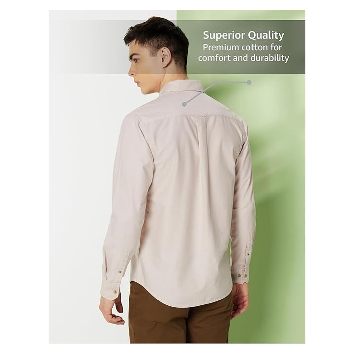 Symbol Premium Men Stylish Solid All Day Fresh Buttondown Casual Shirt - Regular Fit | Plain | Full Sleeve