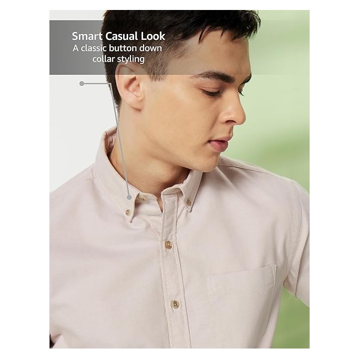 Symbol Premium Men Stylish Solid All Day Fresh Buttondown Casual Shirt - Regular Fit | Plain | Full Sleeve