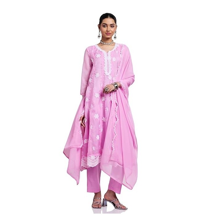 Amazon Brand - Myx Women's Polycotton Kalidar Embroidered Kurta Set