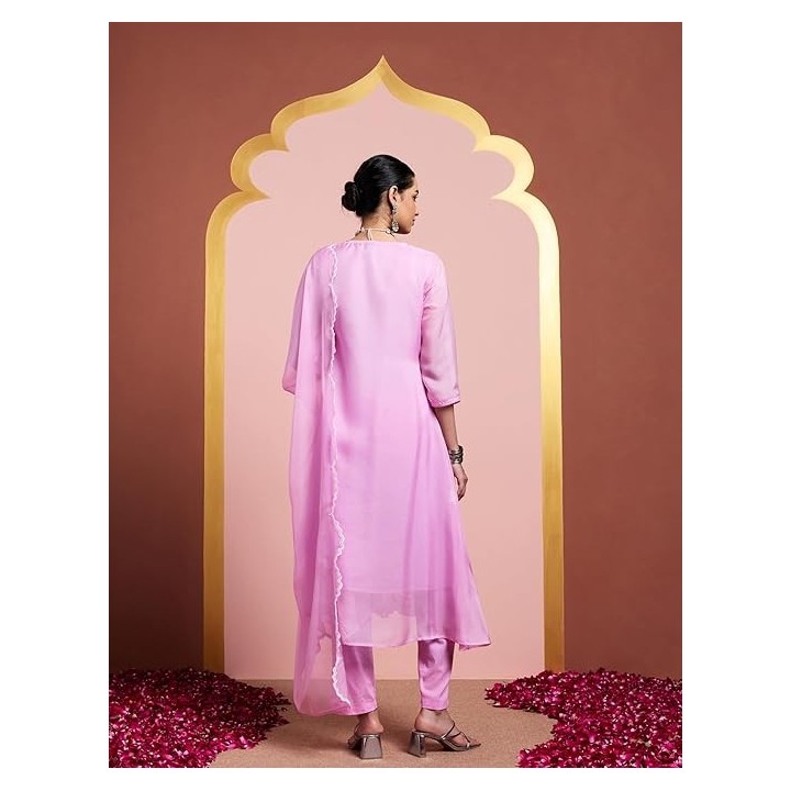 Amazon Brand - Myx Women's Polycotton Kalidar Embroidered Kurta Set