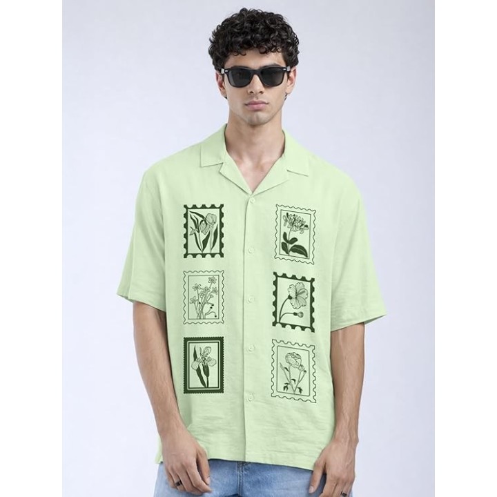 Men’s Casual Resort Wear Green Shirt  for Update Testing