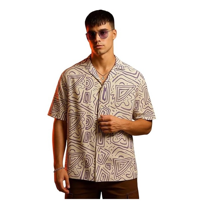 Men’s Casual Resort Wear Green Shirt  for Test